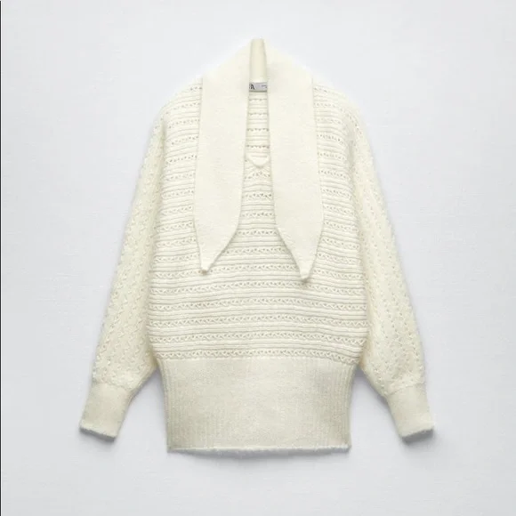 🌟Zara bow collar knit sweater - Picture 3 of 5